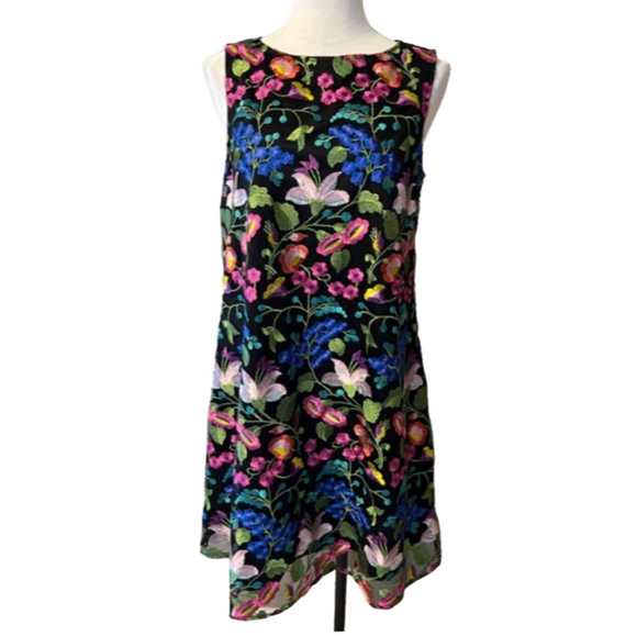 Levine Tahari Embroidered Floral Shift Dress 8 Colorful Floral - Picture 1 of 14